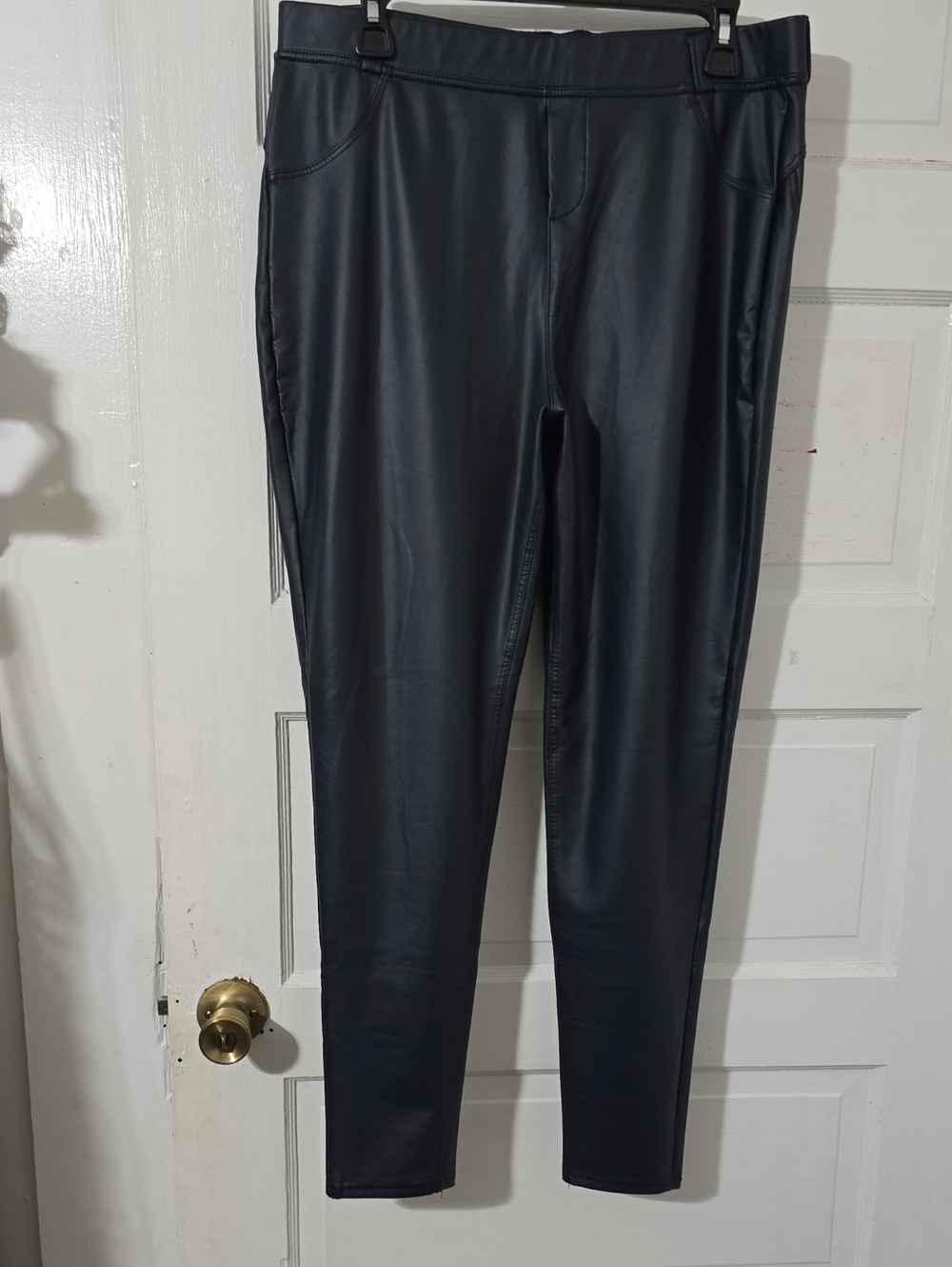 Amazon Faux Leather Straight Leg Pants in Black